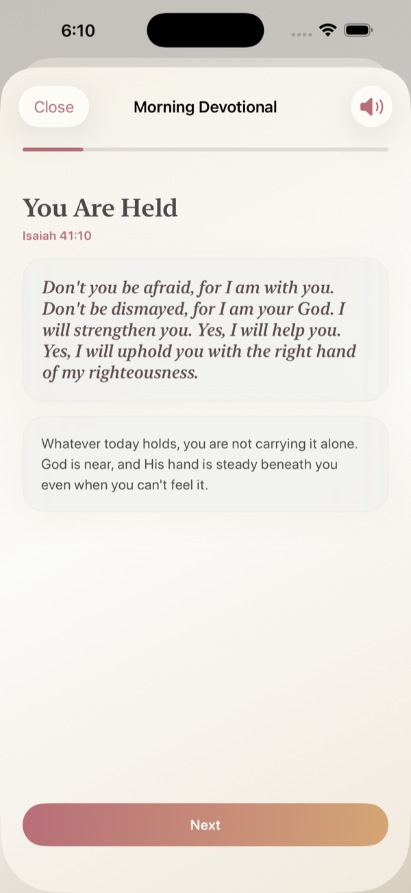 Walking through a daily devotional in Her Calling Room — memory verse, going deeper, worship, prayer, affirmation, and a journaling prompt